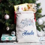 Merry Xmas Christmas Santa Sack - Blue