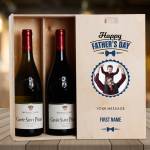 Father's Day Photo Personalised Wooden Double Wine Box