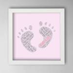 New Baby Feet Word Cloud Box Frame