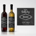 Happy Birthday Any Message Blackboard Personalised Wine