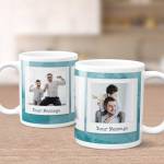 Any Text Any Photo Blue Personalised Mug