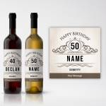 Happy Birthday Any Age, Name And Message Personalised Wine