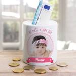 My First Money Box Pink Personalised Money Jar