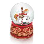 Tipperary Crystal Christmas Carousel Musical Snow Globe