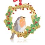 Robin & Wreath Sparkle Decoration In Gift Box