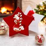 Santa & Candy Sparkle Decoration In Gift Box