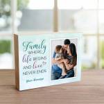 Family Any Message And Photo - Wooden Photo Blocks