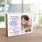 Happy Mother's Day Grandma Any Name - Wooden Photo Blocks