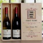 Any Message And Photo - Personalised Wooden Double Wine Box