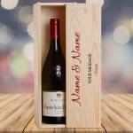 Any 2 Names And Message - Personalised Wooden Single Wine Box