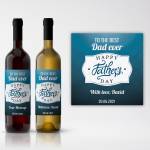 Any Message Happy Father's Day Blue - Personalised Wine