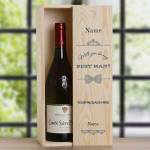 Will You Be My Best Man? Tie Design - Personalised Wooden Single Wine Box