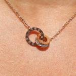 Roman Numerial Double Circle Rose Gold Necklace