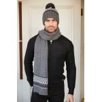 Gent's Fair Isle Hat & Scarf Set