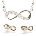 Gold Infinity Pendant & Earrings Set - Newgrange Living