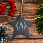 Any Initial - Personalised Star Slate Hanging Decoration