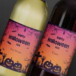 Happy Halloween Silhouette - Personalised Wine