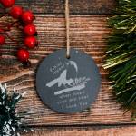 Robins Appear When Loved Ones Are Near - Personalised Round Slate Hanging Decoration