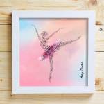 Any Name Ballerina Word Cloud Box Frame