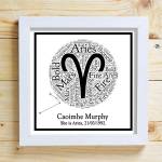 Zodiac Signs Word Cloud Box Frame