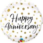 Happy Anniversary Gold Dots Balloon in a Box