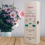 Women's Day Personalised Wooden Single Wine Box