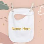 White Baby Bib - Embroidered