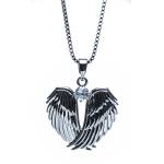 Silver Angel Wings With Diamond Pendant - Newgrange Living