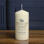 Memorial Poem A Feather From an Angel - Personalised Candle