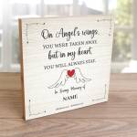 Memorial Poem On Angel's Wings... Wooden Photo Blocks