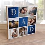 Any 6 Photos Dad Blue Design - Wooden Photo Blocks