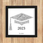 Graduation Cap Word Cloud Box Frame