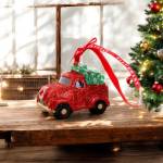 Tipperary Crystal Porcelain Truck With Tree Christmas Decoration