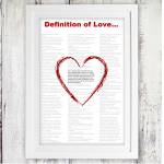 Definition Of Love Personalised Framed Poster