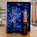 World's Best Mam - Personalised Crystal Flute with Snipe Bottle in Gift Box