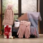 Luxury Scarf Cosy Set With Chocs & Candle - Blush & Pink