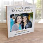 A Sweet Ending To A New Beginning Graduation Wooden Photo Block