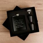 Personalised Coated Black Hip Flask