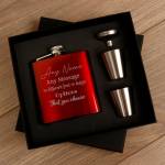 Personalised Coated Red Hip Flask