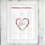 Definition of a Mother Personalised Framed Poster