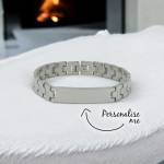 Men's Stainless Steel Bracelet - Engraved