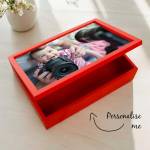 Any Photo Personalised Red Keepsake Box