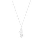 Tipperary Crystal Feather Pendant Silver Inset With Crystals