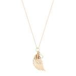 Tipperary Crystal Angel Wing Heart Pendant Gold