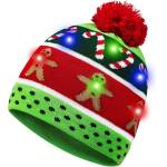 Christmas Gingerbread Novelty Light Up Beanie Hat