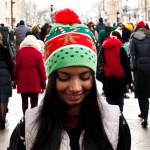 Christmas Gingerbread Novelty Light Up Beanie Hat