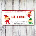 Merry Christmas Elf Personalised Chocolate Bar