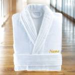 Embroidered Bathrobe - White