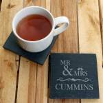 Slate Coasters - Mr & Mrs (Set of 4)