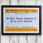 Train Ticket Travel & Love Forever Personalised Framed Poster